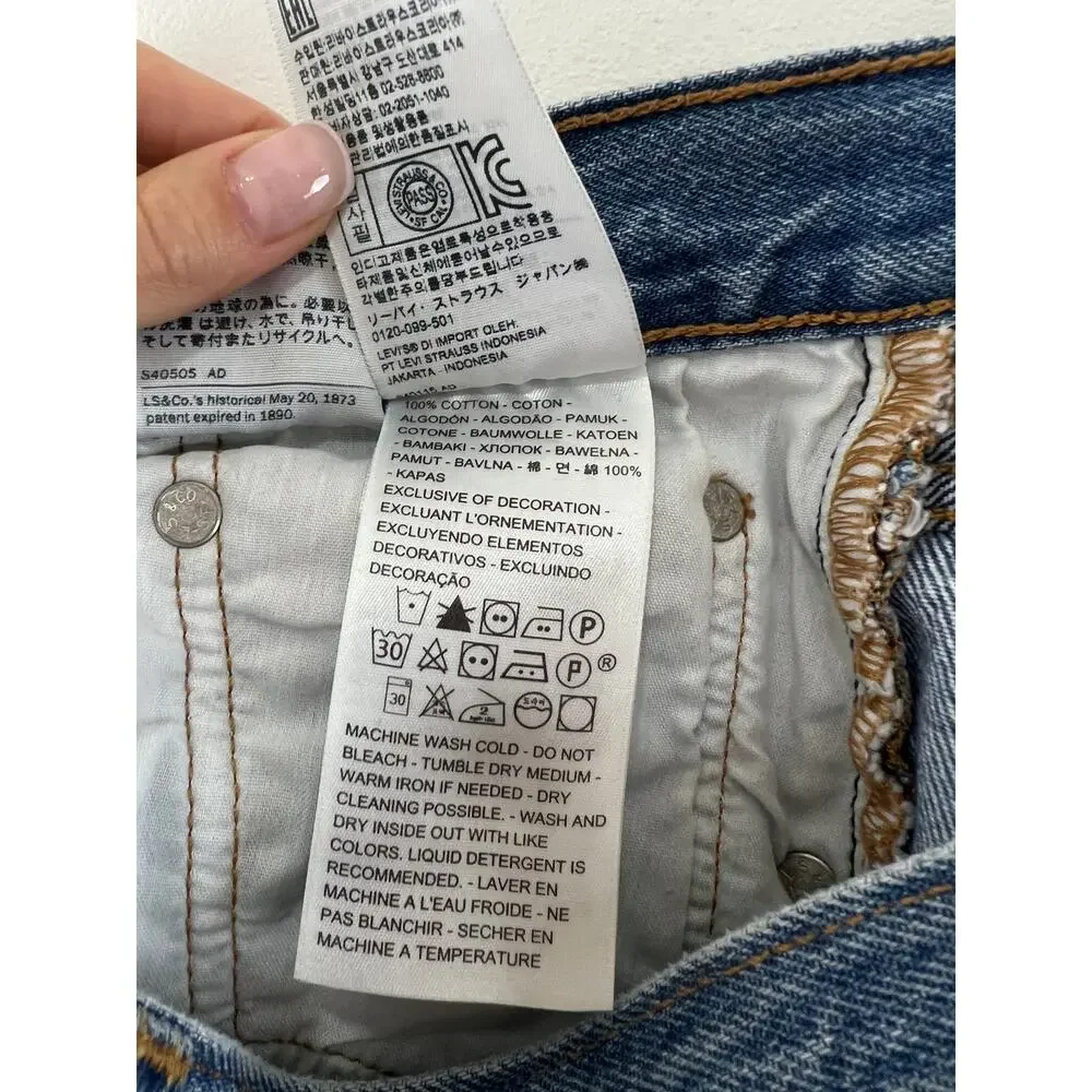 Levi's Premium Blue Medium Wash Cotton Raw Hem Women's Denim Jeans Size 30